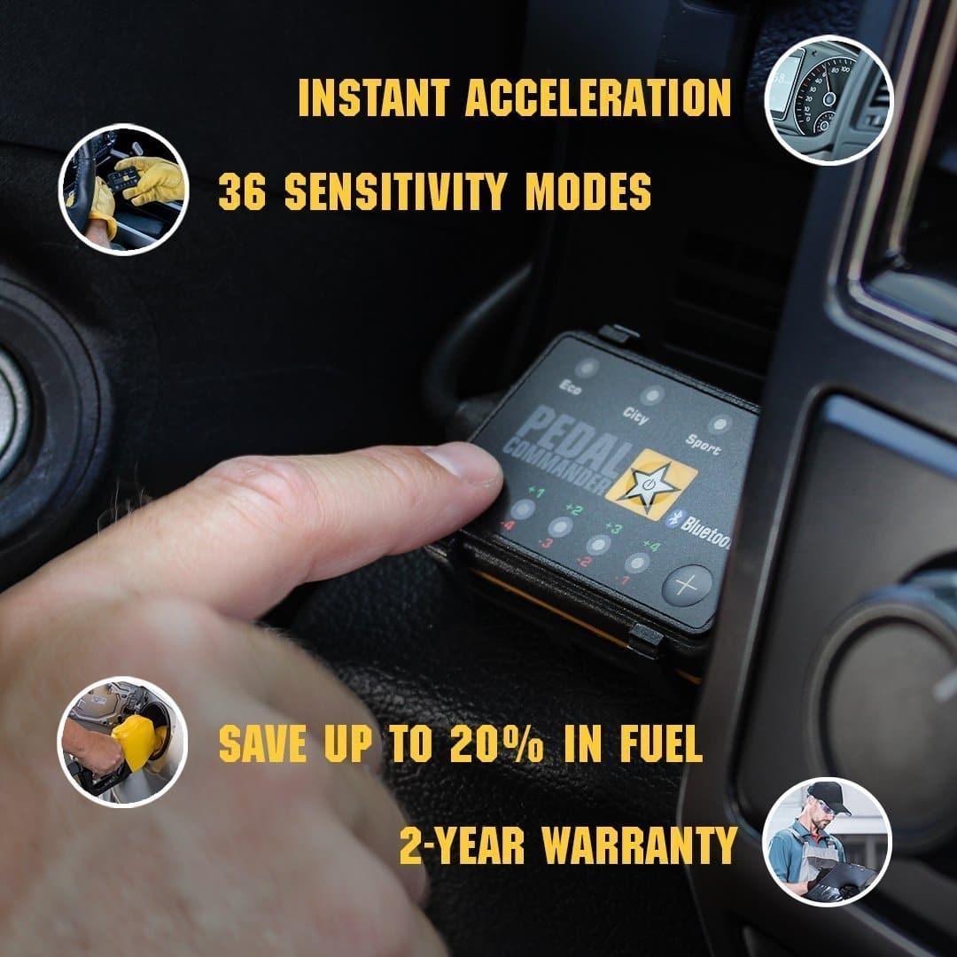 Pedal Commander's pros: fuel economy, better acceleration, versatile modes, 2 year warranty