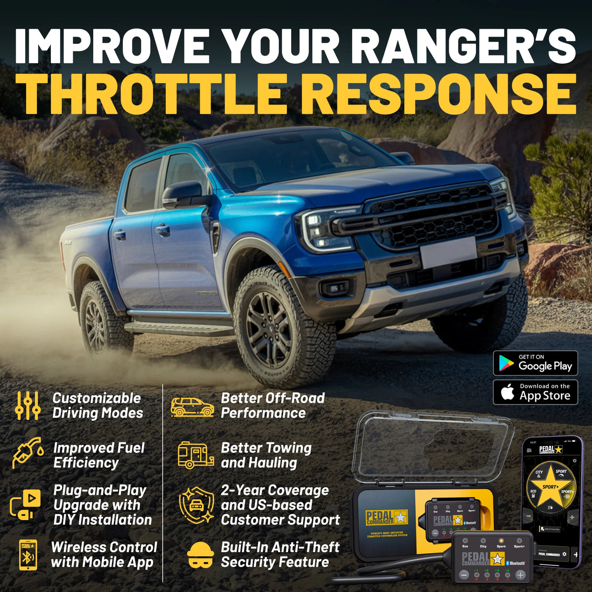 Cross Control Ranger Pedal Commander® Throttle Response Controller for Ford Ranger