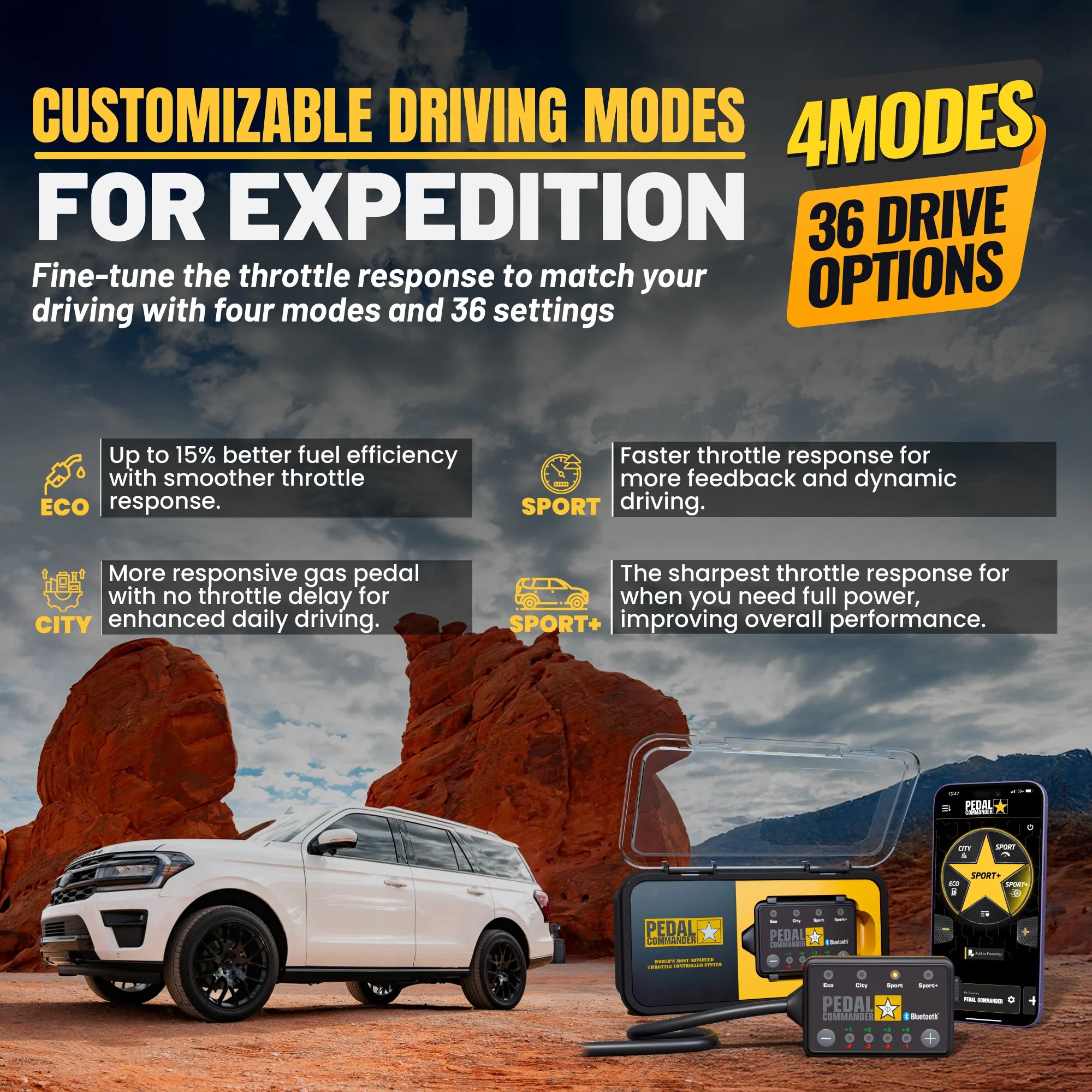 Pedal Commander for Ford Expedition 4 modes 36 drive options