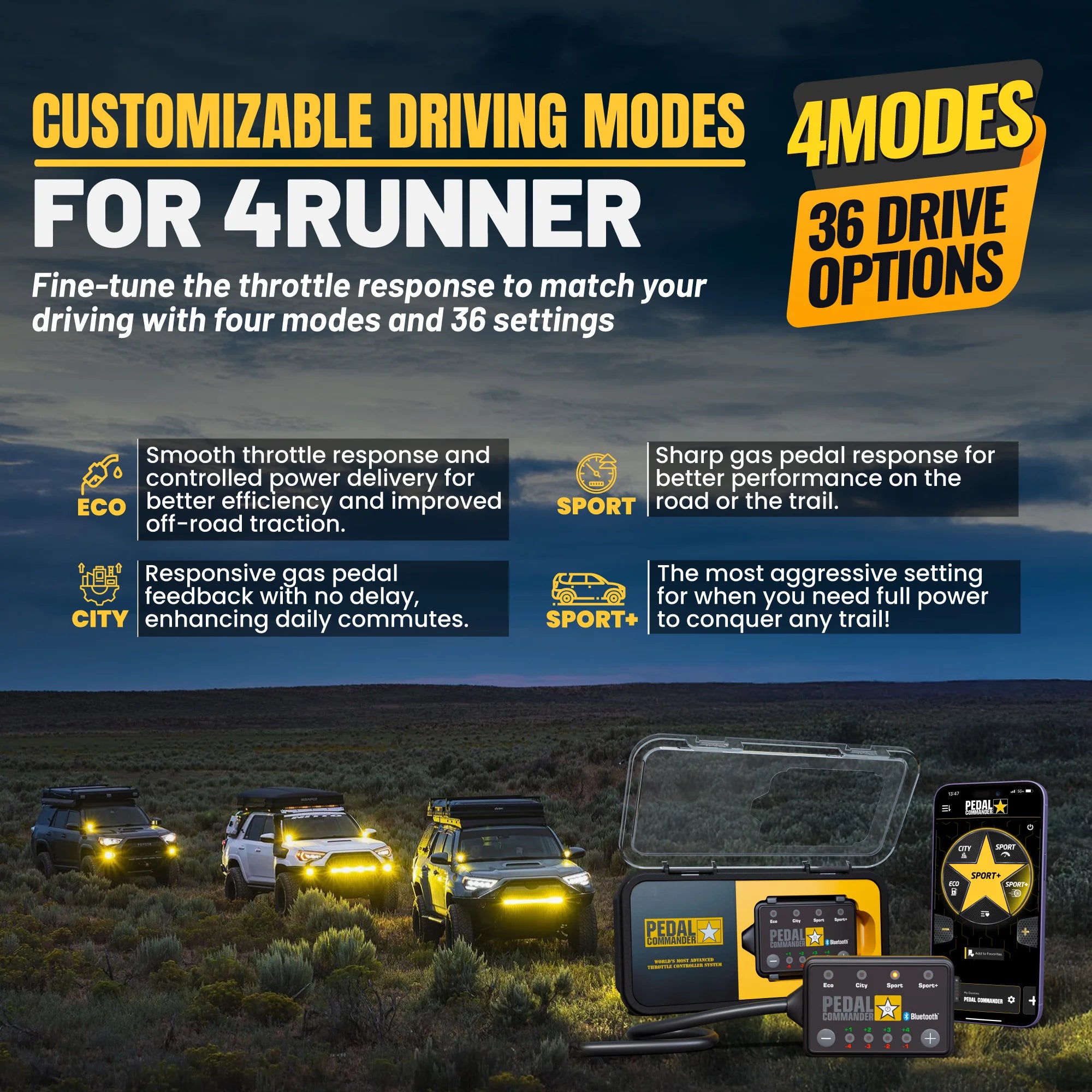Pedal Commander for 4runner 4 modes 36 drive options