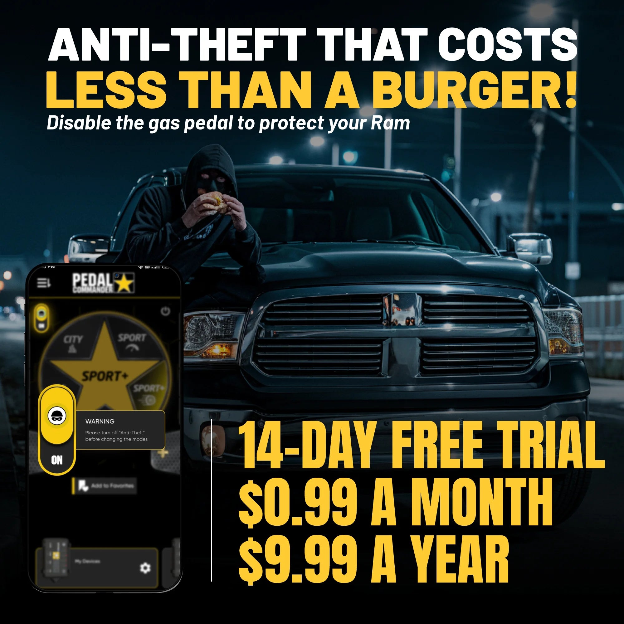 Pedal Commander for dodge ram anti theft