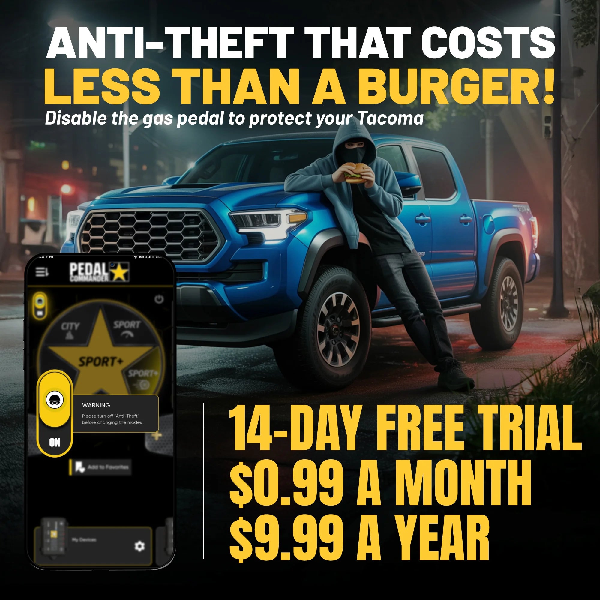 Pedal Commander for Tacoma anti theft