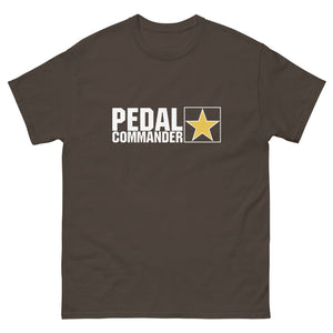 Pedal Commander dark chocolate t-shirt front for men